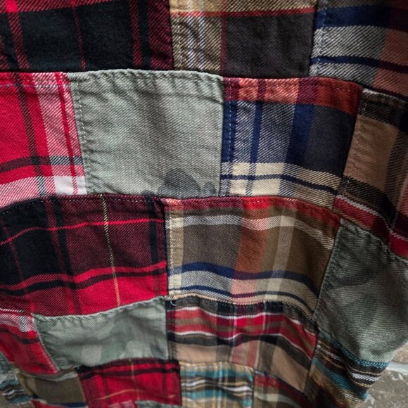 American Eagle Outfitters Drawstring pants mens  Patchwork plaid & Camo XL - Picture 4 of 6